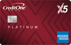 Credit One Bank Platinum X5 American Express® Card logo.