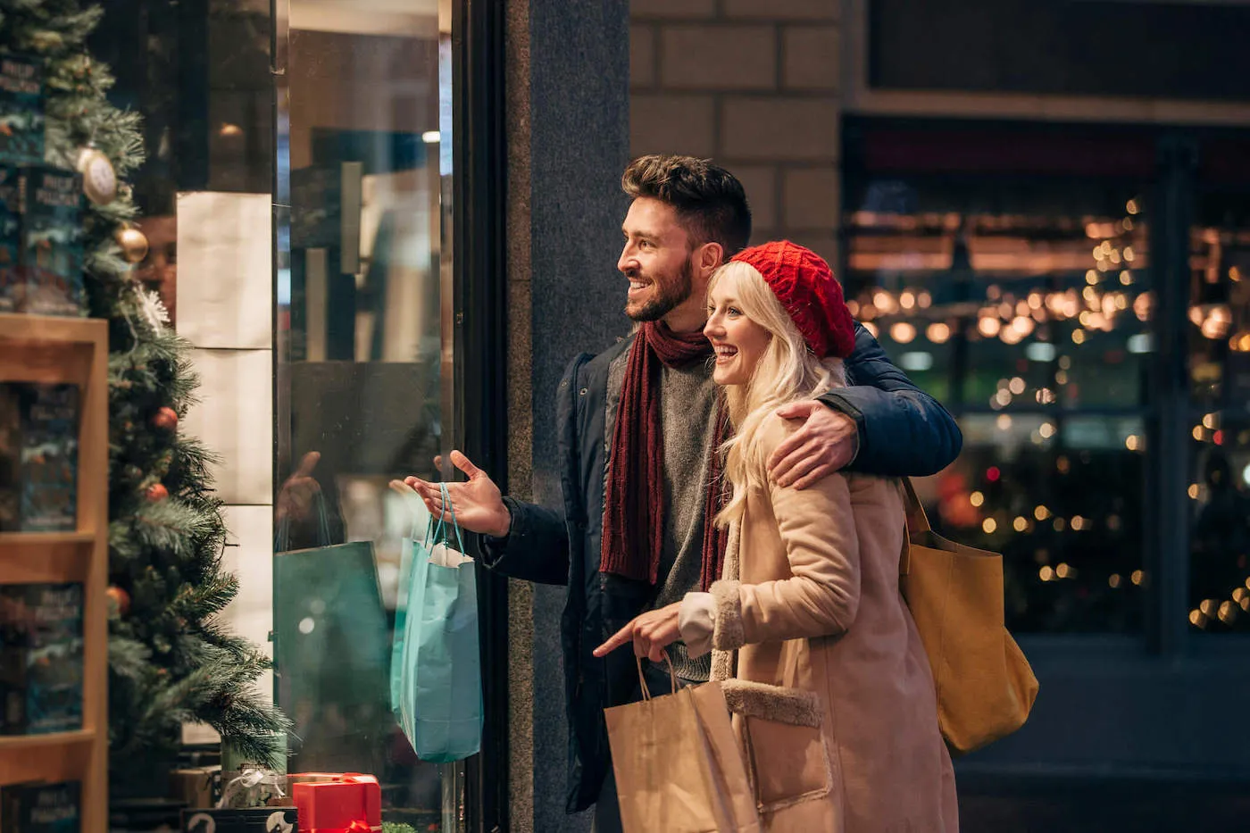 Couple doing some window shopping.