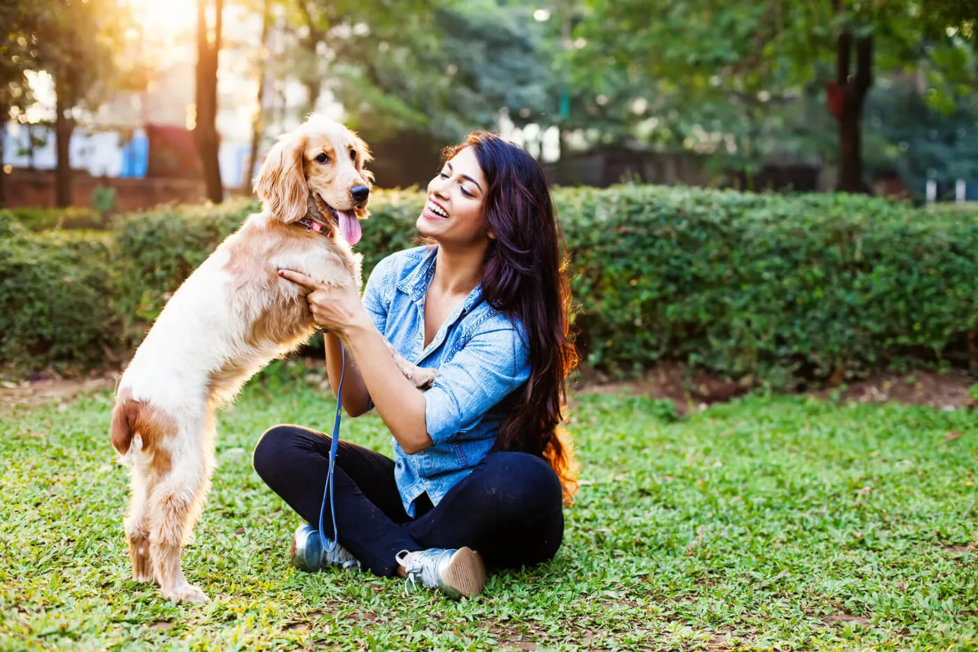 A woman with her beloved pet dog