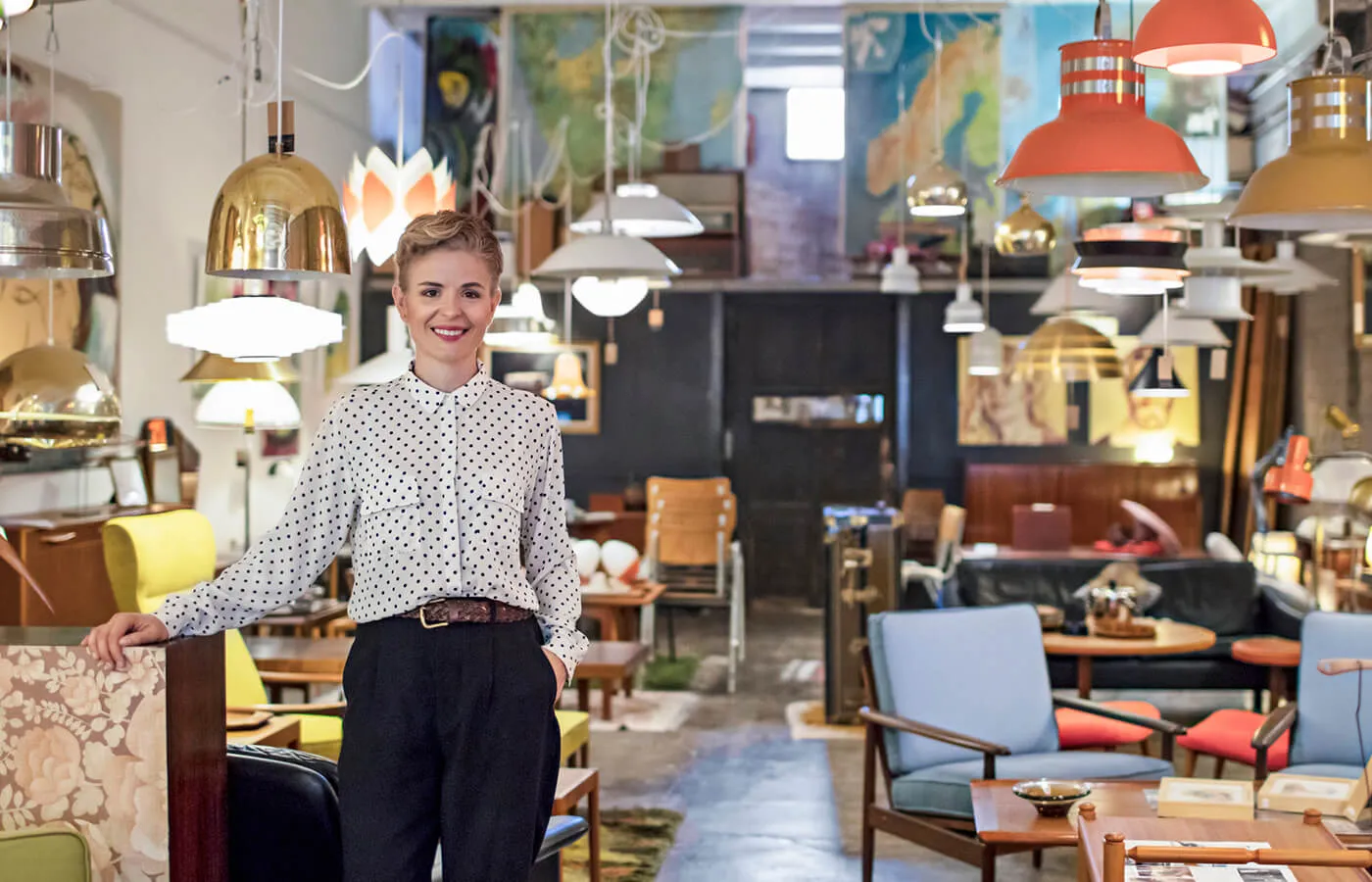 A small business owner in her shop.