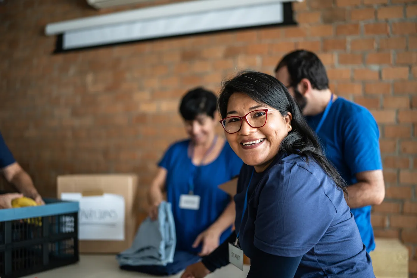 Portrait of a woman working at her second job