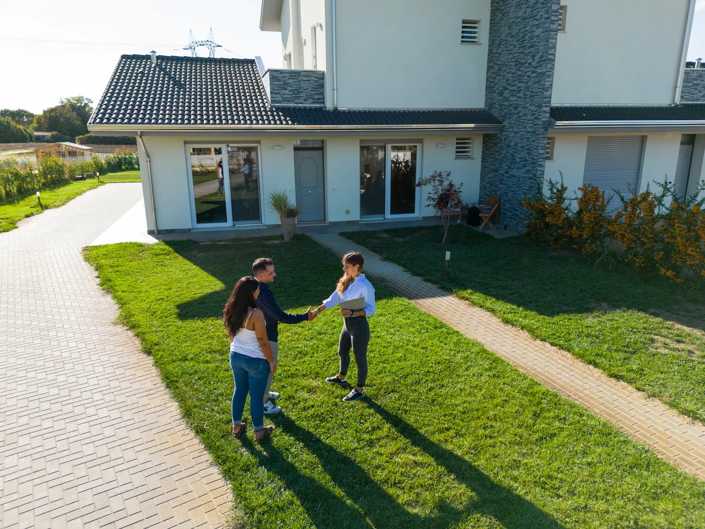 Young couple selling their property