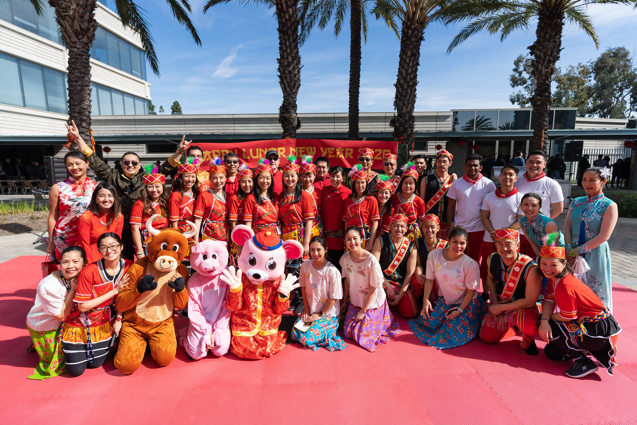The Experian Asian American ERG posing for a photo during Lunar New Year