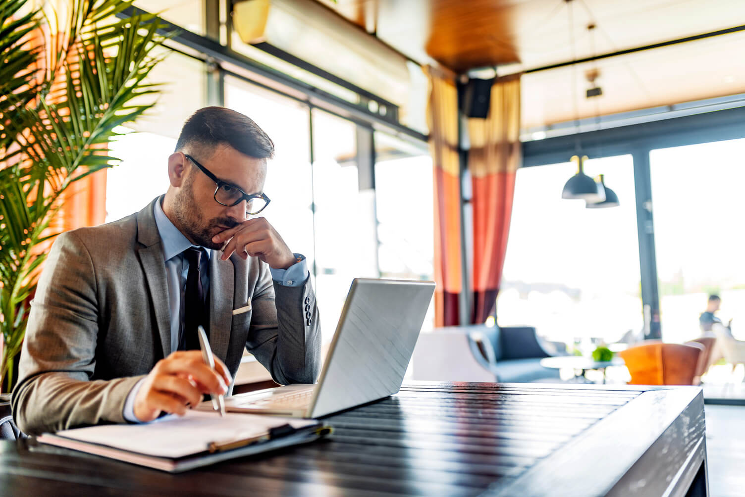 Employer working on their payroll taxes.