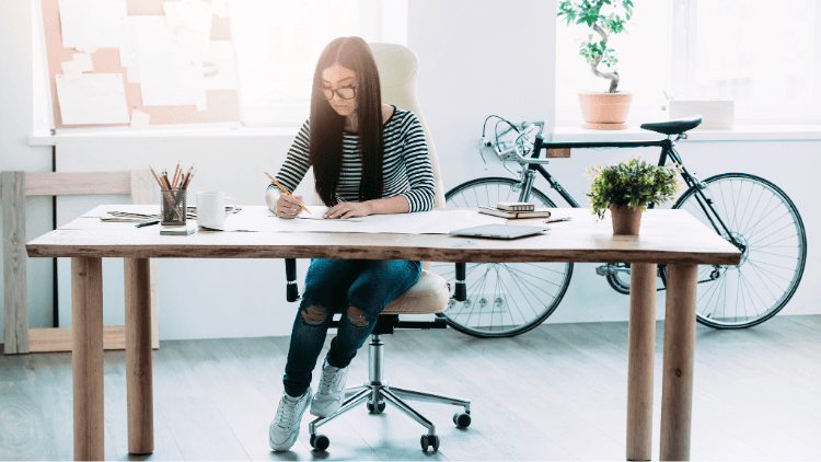 woman working