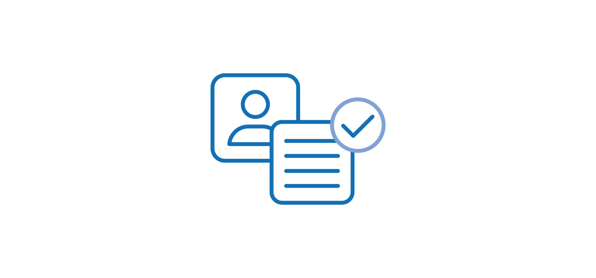person with info and a checkmark