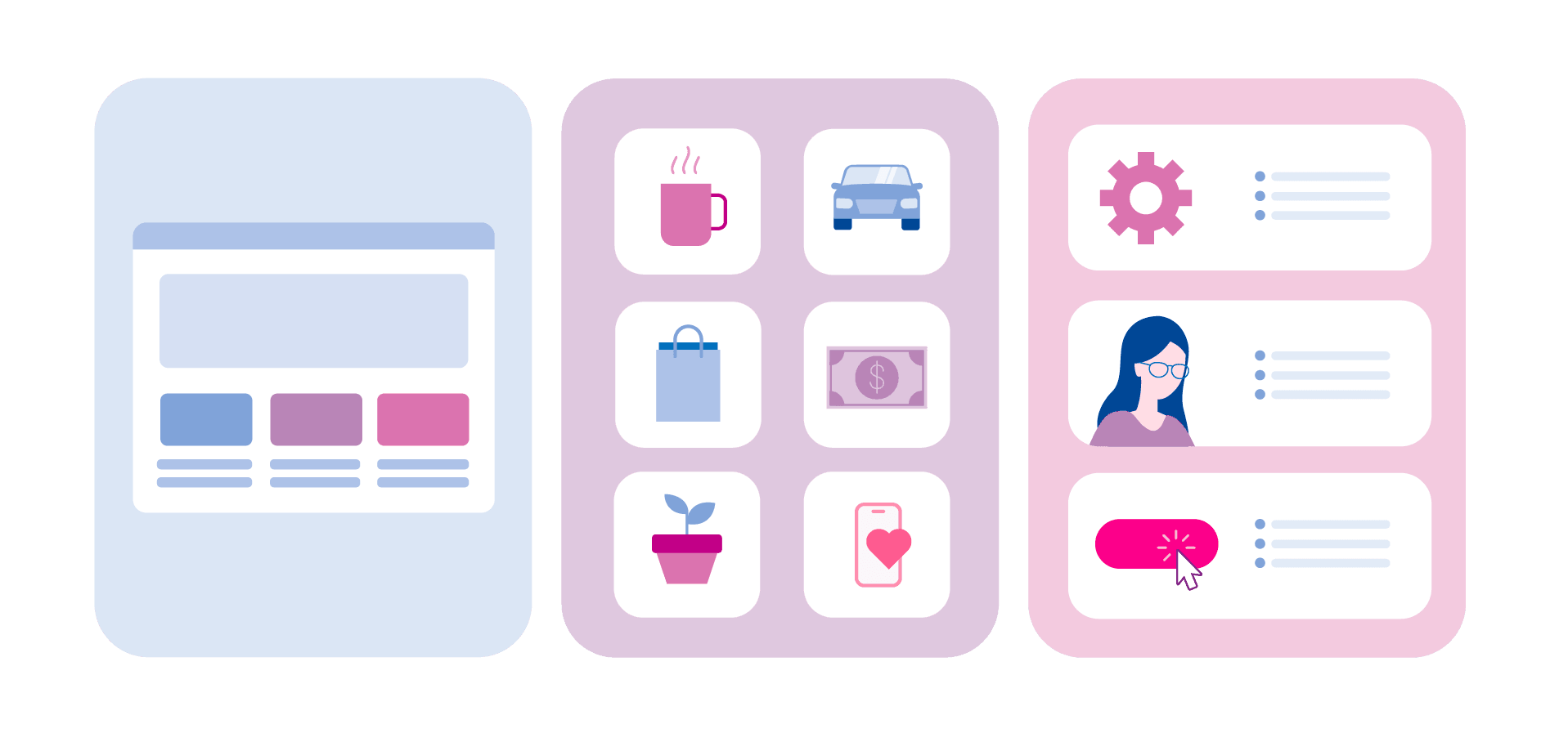 Woman surrounded by digital identifiers