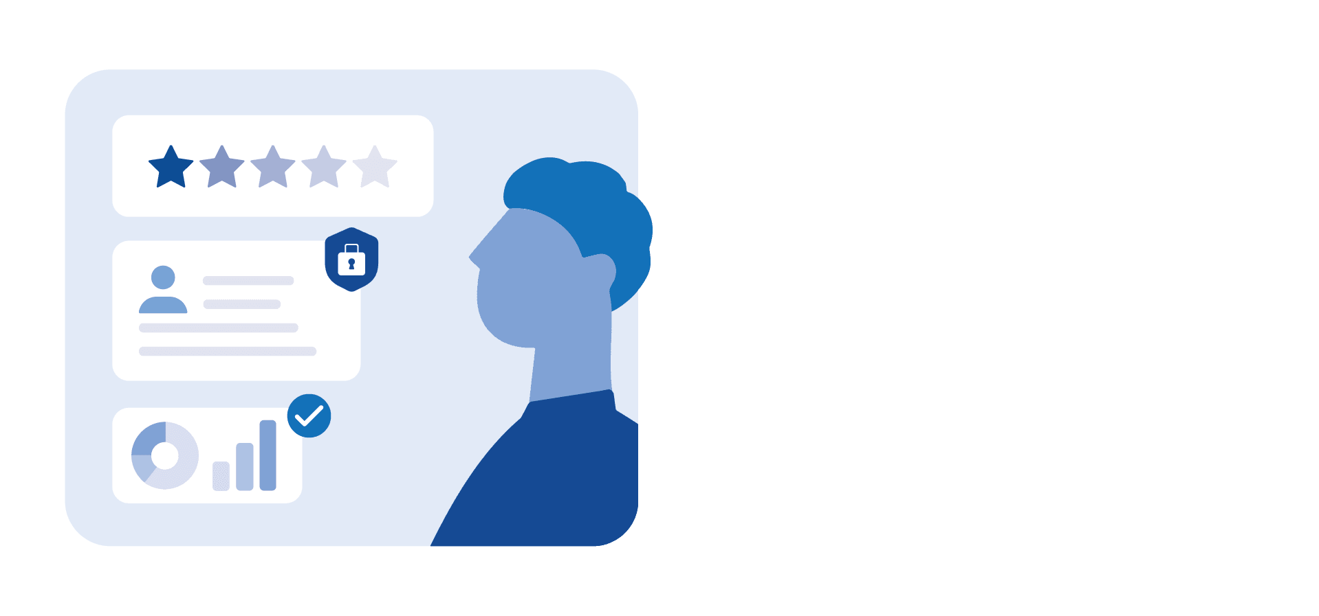 Person with profile next to them being validated 