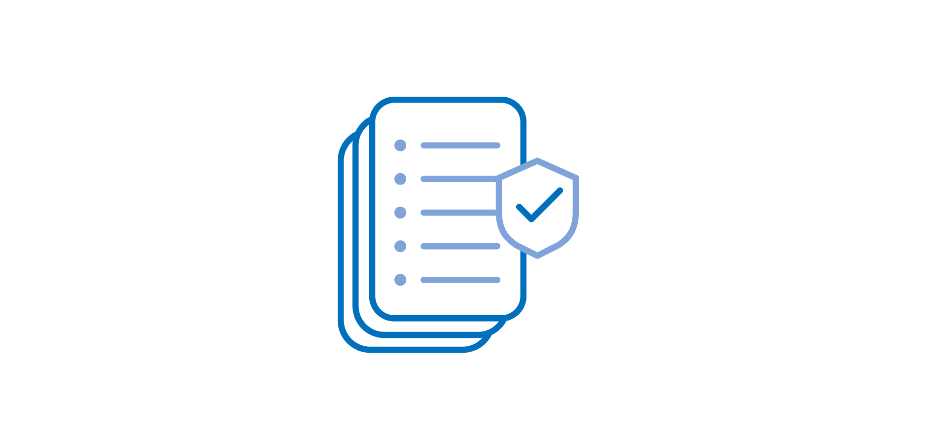 checkmark lists with shield
