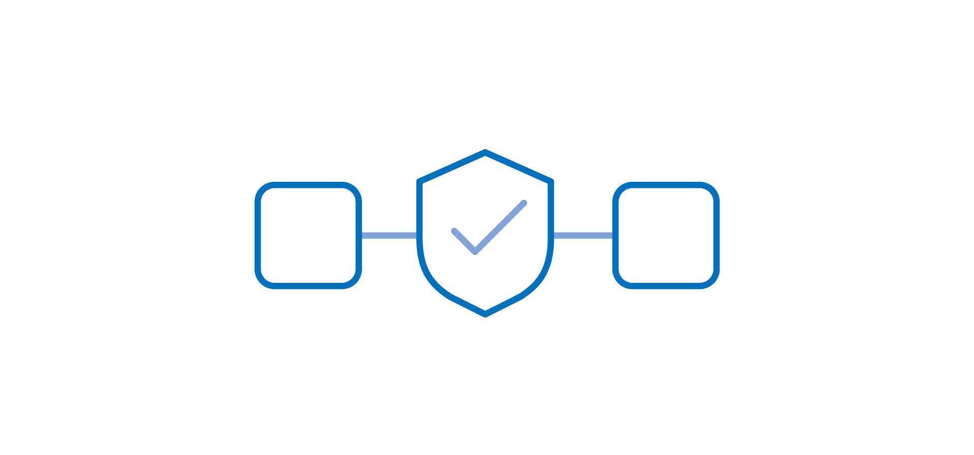 a secure shield connecting two separate squircles on either side