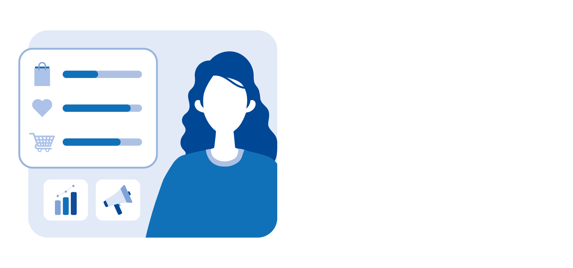 Woman being connected behavior icons