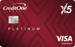 Credit One Bank® Platinum X5 Visa Signature® logo.