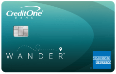 Credit One Bank® Wander® American Express® Card logo.