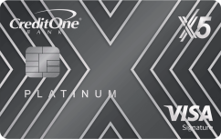 Credit One Bank® Platinum X5 Visa Signature® Card logo.