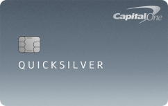 Capital One Quicksilver Cash Rewards for Good Credit logo.