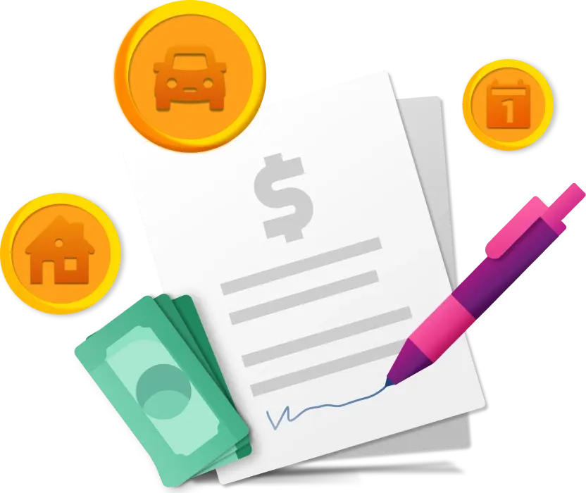 Graphic loan and savings.