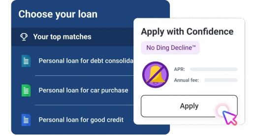 Graphic choose no ding card screen.