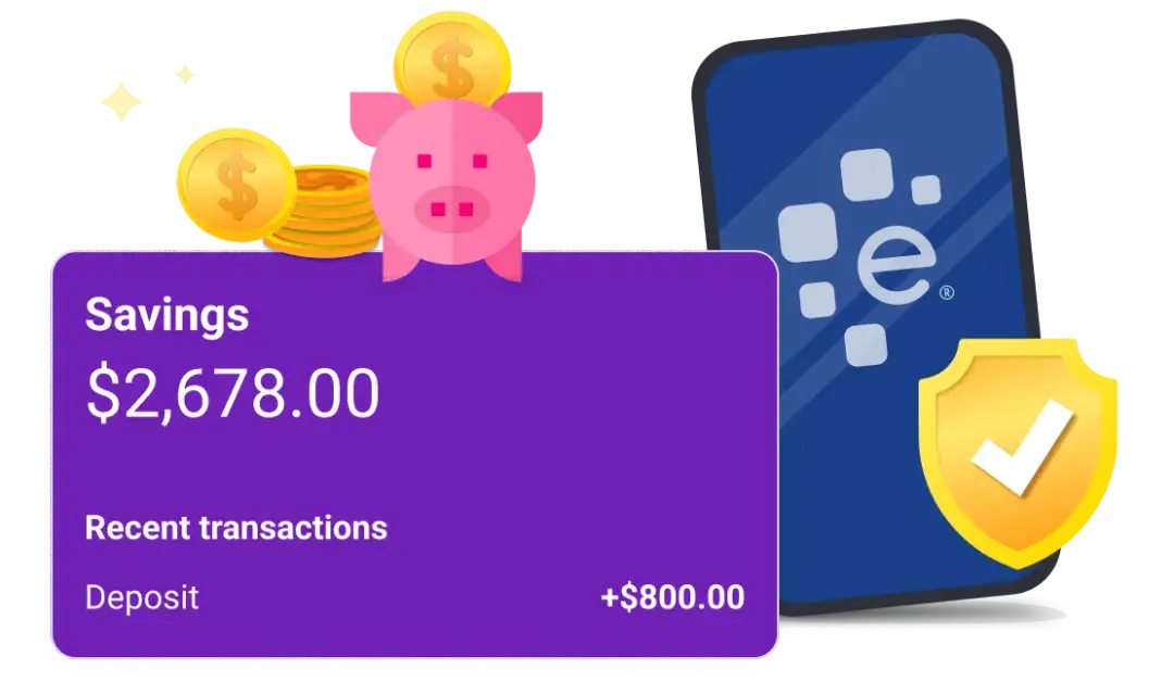 Graphic smart money savings and protection.