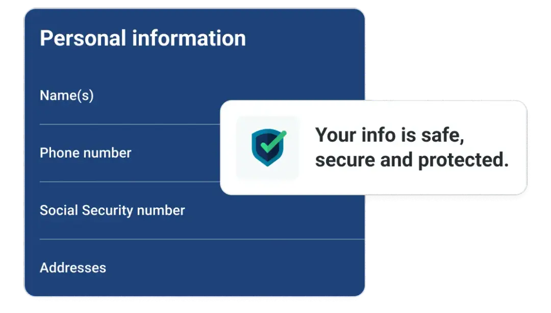 Graphic personal info secure and protected.