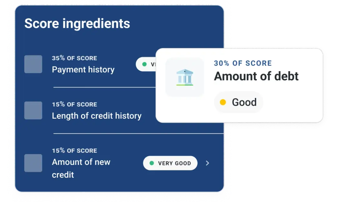 Graphic screen score and ingredients.