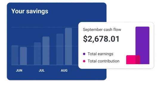 Savings cash flow chart.