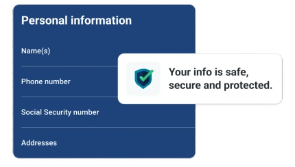 Personal info secure protected.