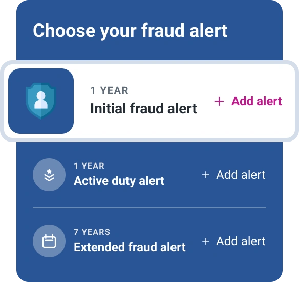 Graphic support choose fraud alert.